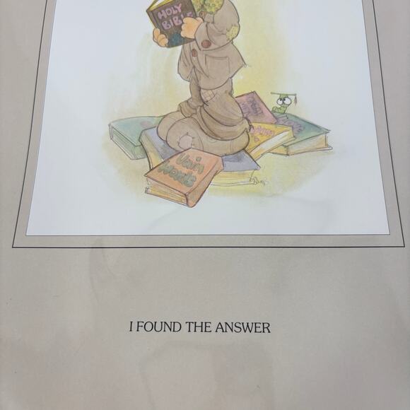 Precious Moments Poster Art Print I Found the Answer 14 Inch Jonathan & David - Picture 3 of 8